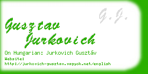 gusztav jurkovich business card
