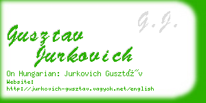 gusztav jurkovich business card
